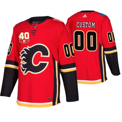 Adidas Calgary Flames Custom 40th Anniversary Third Red 201920 NHL Jersey